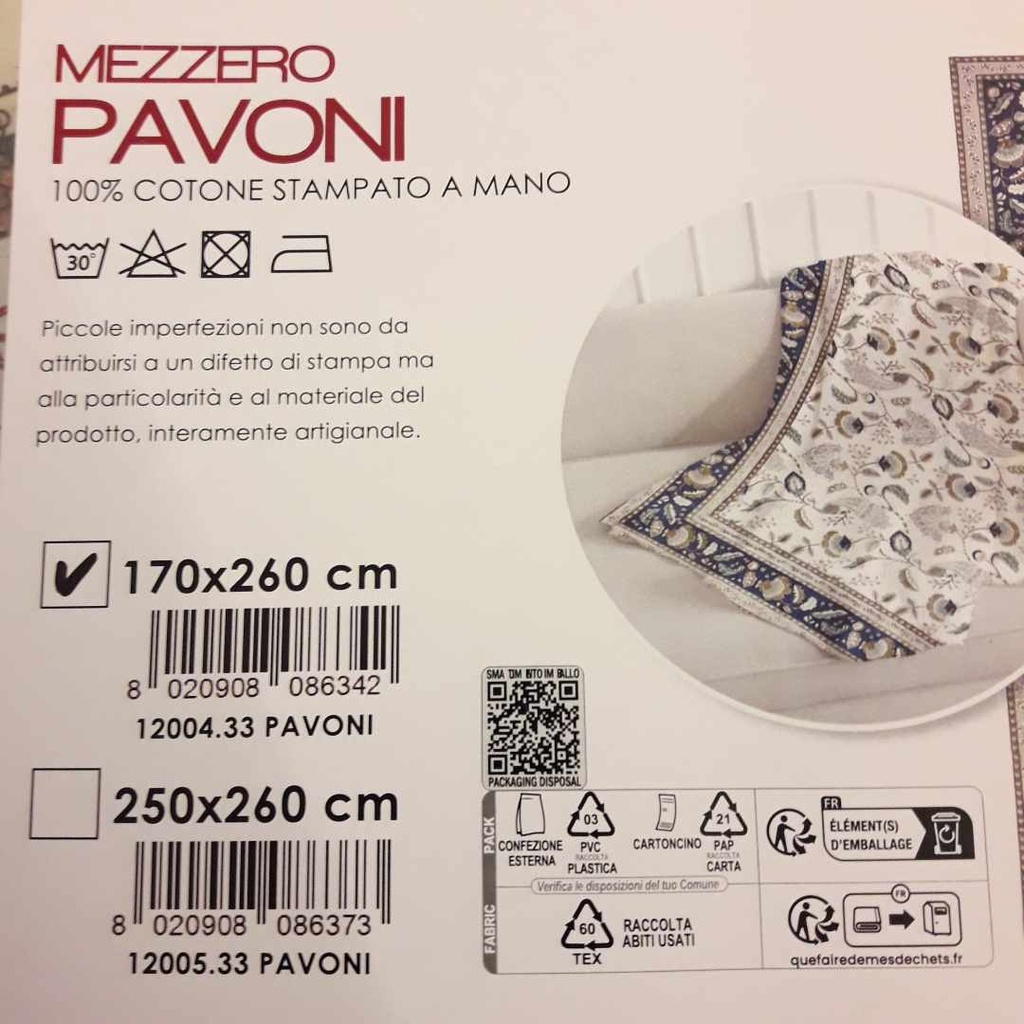 Telo arredo India Pavoni