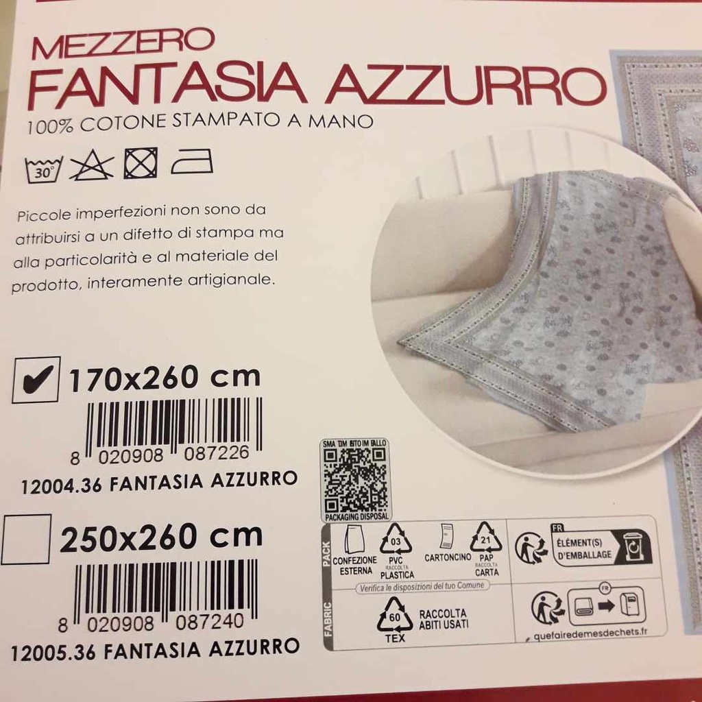 Telo arredo India Fantasia azzurro