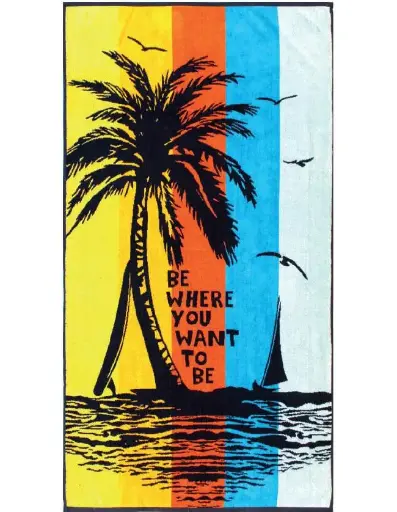 [GC-telom-103] Telo mare jacquard Via Roma Palm 85x160  