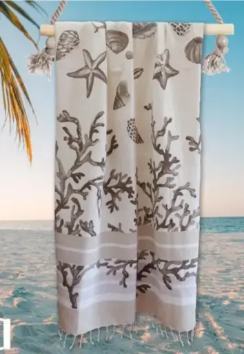 [467-to] Telo mare Fouta Coralli beige