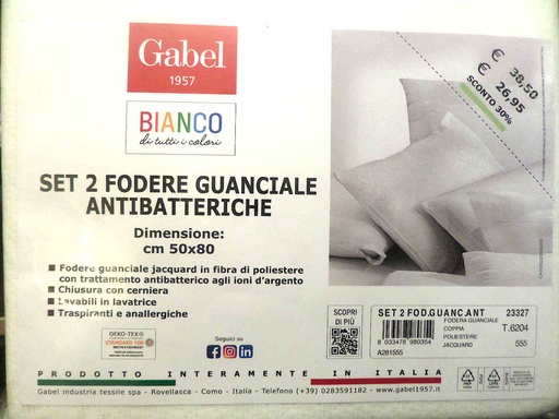 [23327-555] Gabel fodera guanciale antibatterica con zip