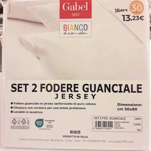 [23820-fod-gu] Gabel set 2 pezzi fodera guanciale jersey